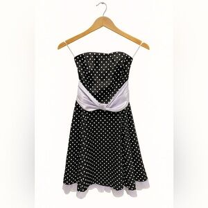 Superstition New York Vintage Strapless black and white  polka dot dress size 4